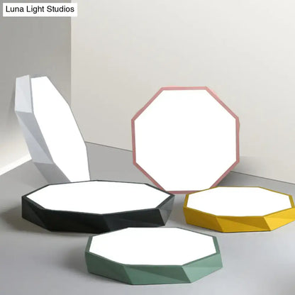 Contemporary multi color hexagonal ceiling light set in green, pink and yellow by Decorbites on Tampa Home & Garden Store