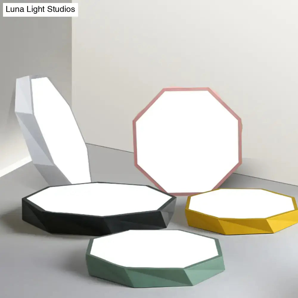 Decorbites contemporary hexagonal ceiling lights in green pink yellow color blocks for bedroom on Tampa Home & Garden Store