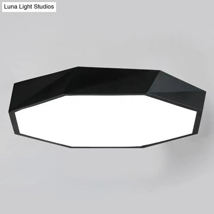 Hexagonal black ceiling light fixture with white diffuser, modern Decorbites bedroom mount on Tampa Home & Garden Store