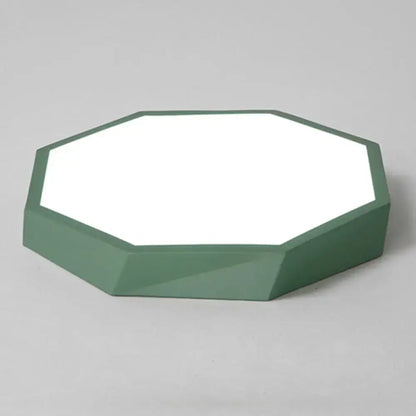 Contemporary hexagonal green ceiling mount light with white diffuser by Decorbites on Tampa Home & Garden Store