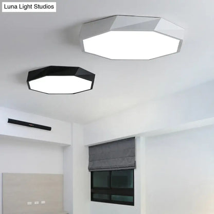Hexagonal mount ceiling light pair in white and black finishes for bedroom on Tampa Home & Garden Store