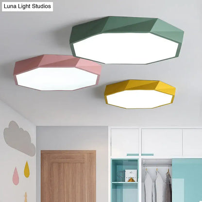 Contemporary hexagonal mount ceiling lights in green pink and yellow (3-pack) by Decorbites on Tampa Home & Garden Store