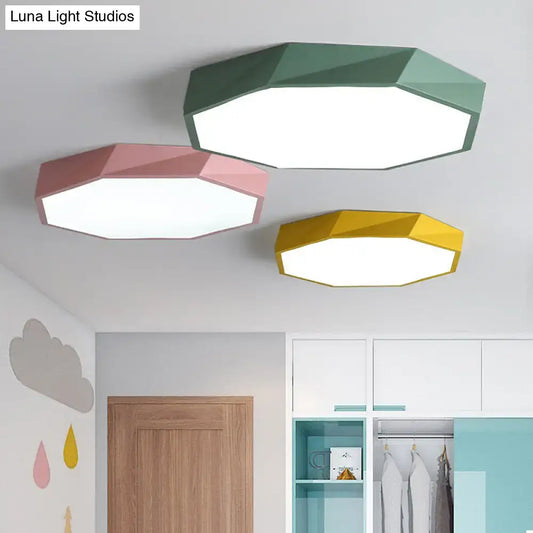 Contemporary hexagonal mount ceiling lights in green pink and yellow (3-pack) by Decorbites on Tampa Home & Garden Store
