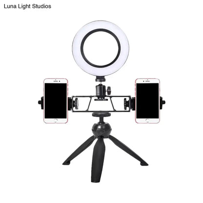 Black Tripod LED Lamp from Decorbites with ring light and dual phone mounts on Tampa Home & Garden Store