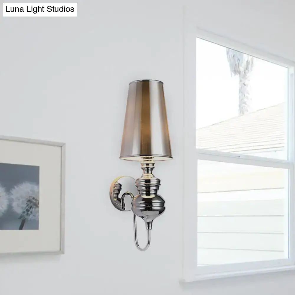 Matte Black Fabric Sconce by Decorbites with metal backplate and tapered shade on Tampa Home & Garden Store