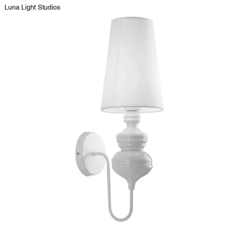 Fabric shade wall sconce by Decorbites in white finish on Tampa Home & Garden Store