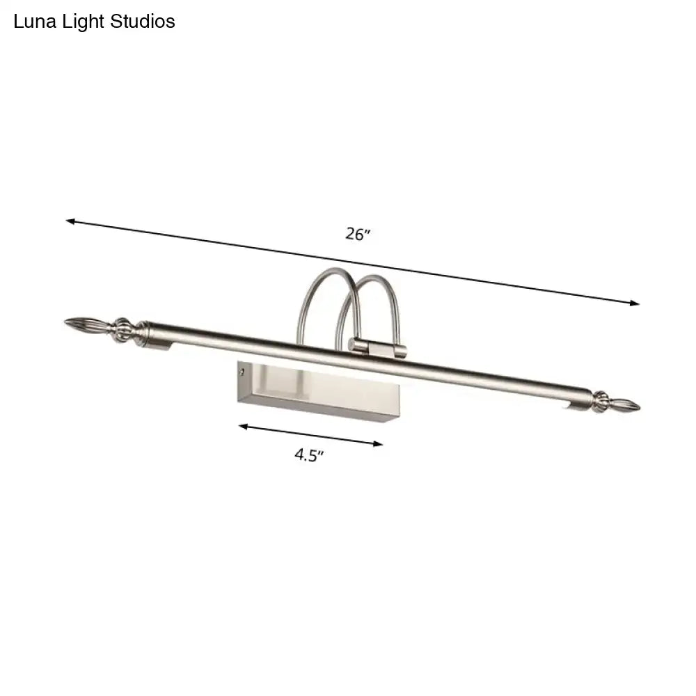 Contemporary nickel LED wall sconce with bar light Decorbites bedroom warm light on Tampa Home & Garden Store