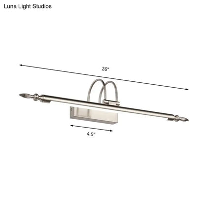 Contemporary nickel LED wall sconce with bar light Decorbites bedroom warm light on Tampa Home & Garden Store