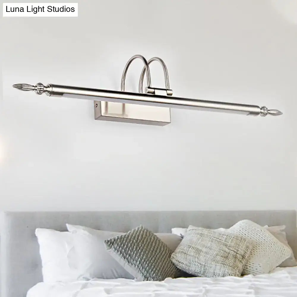 Decorbites contemporary nickel LED wall sconce with horizontal bar for bedroom warm light on Tampa Home & Garden Store