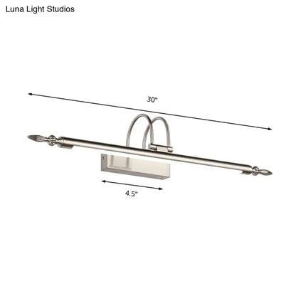 Decorbites contemporary nickel finish LED wall sconce with dual arches and horizontal bar 30" wide on Tampa Home & Garden Store