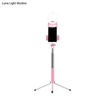 Pink LED phone holder light on a pink selfie stick tripod, Decorbites brand on Tampa Home & Garden Store