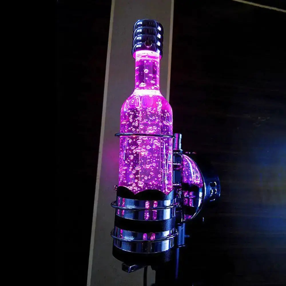 Contemporary purple crystal wall light bar floating bubble lamp with chrome bands on Tampa Home & Garden Store