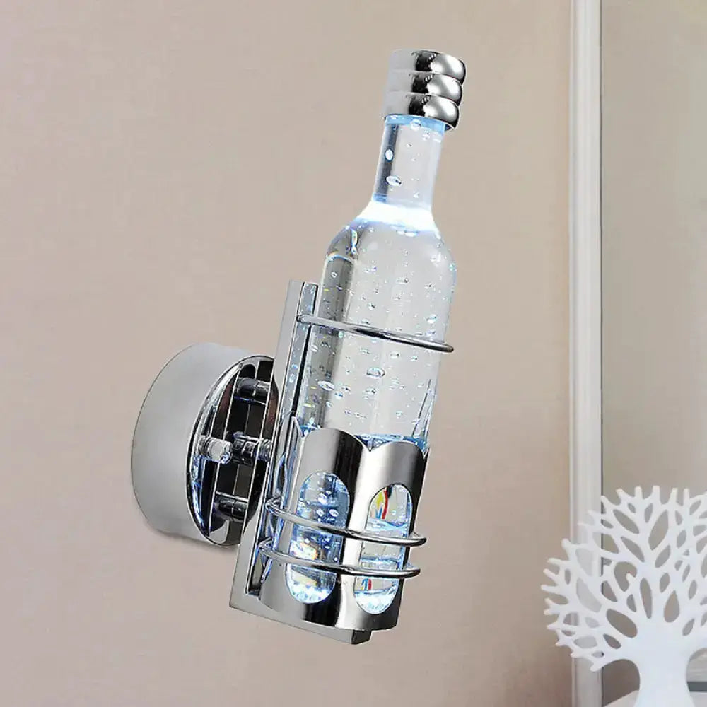 Decorbites purple crystal wall light bottle-style lamp with chrome bar sconce on Tampa Home & Garden Store
