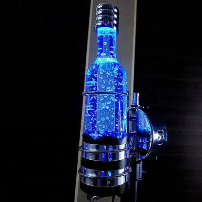 Modern purple crystal wall light bar floating bubble lamp with blue glow by Decorbites on Tampa Home & Garden Store