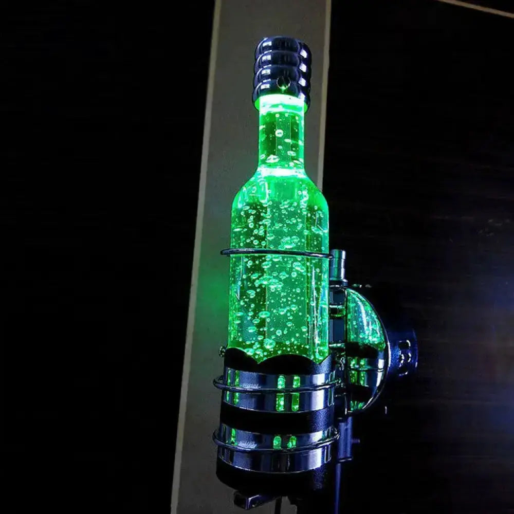 Contemporary purple crystal wall light bubble lamp with green glow and chrome mounting on Tampa Home & Garden Store