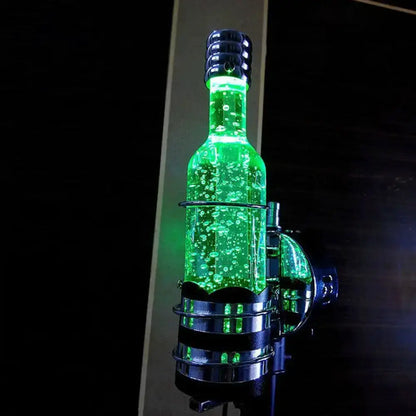 Contemporary purple crystal wall light bubble lamp with green glow and chrome mounting on Tampa Home & Garden Store