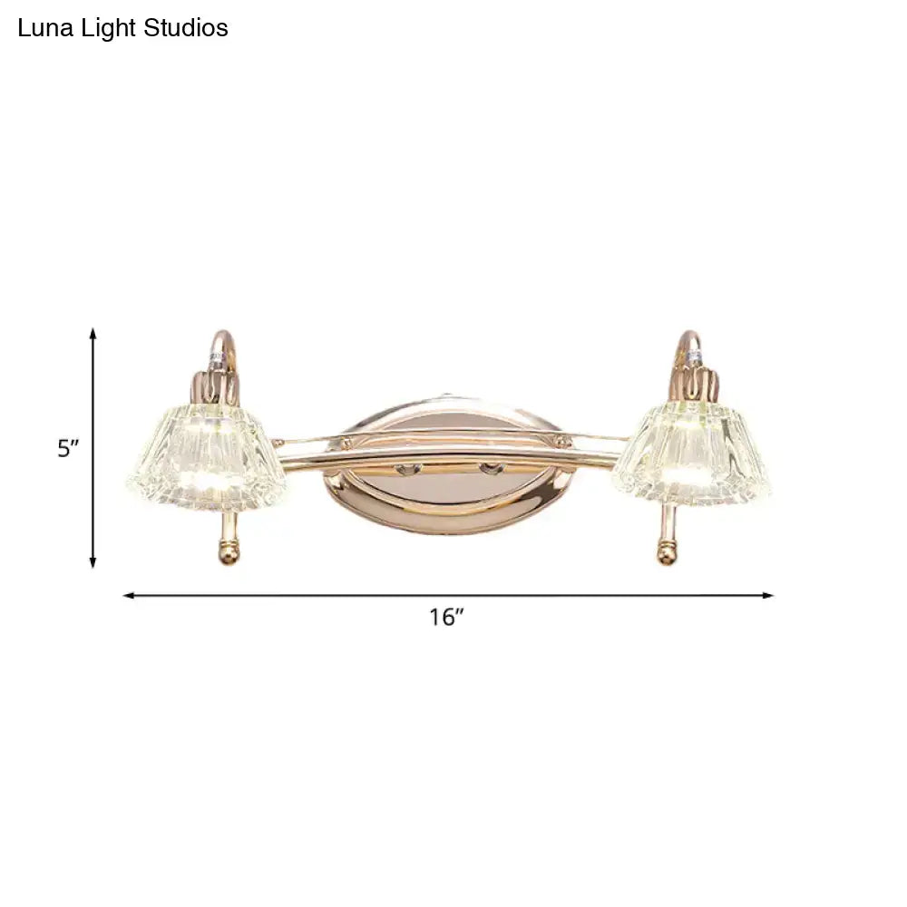 Rose gold vanity light with glass shades by Decorbites, 16in wide, 5in high on Tampa Home & Garden Store