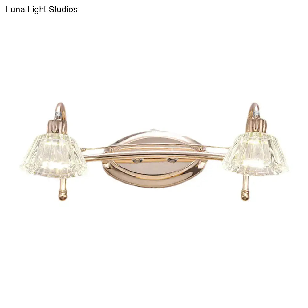 Rose Gold Truncated Cone Vanity Light, crystal glass shades, Decorbites Home & Garden on Tampa Home & Garden Store