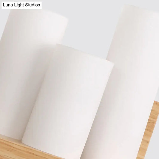 3-Head Contemporary Tube Shade Wall Lamp with Wooden Shelf – Perfect for Cloth Shop - Tampa Home & Garden Store