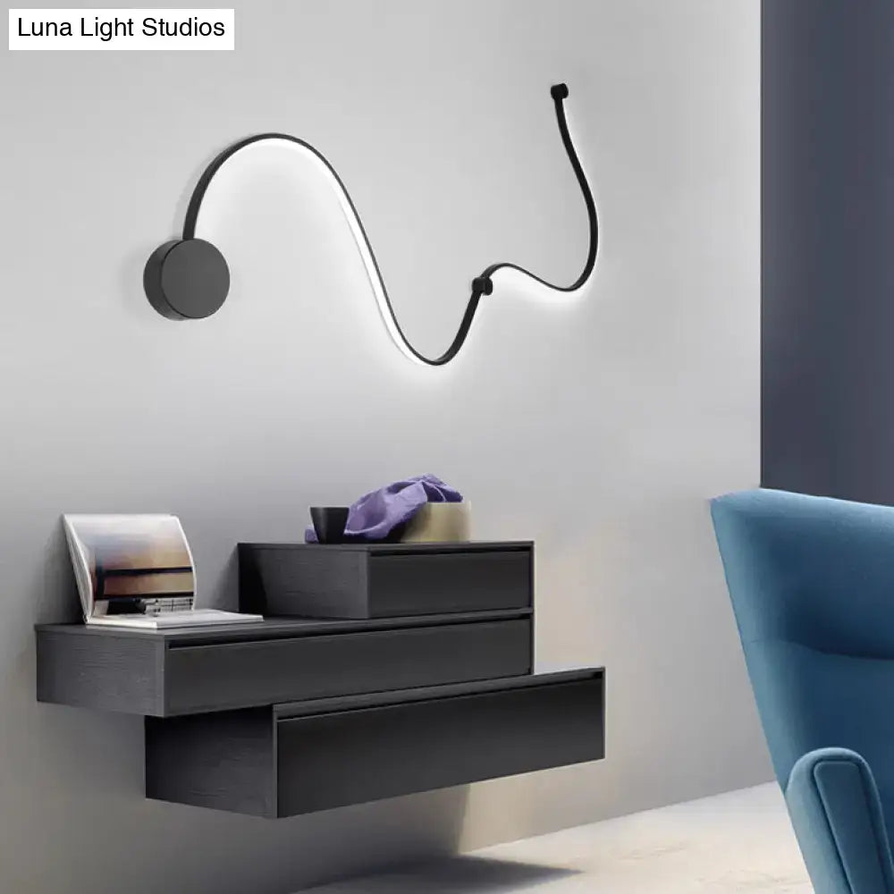 Black White Twist Sconce by Decorbites, wall-mounted LED light with sculptural winding cord on Tampa Home & Garden Store