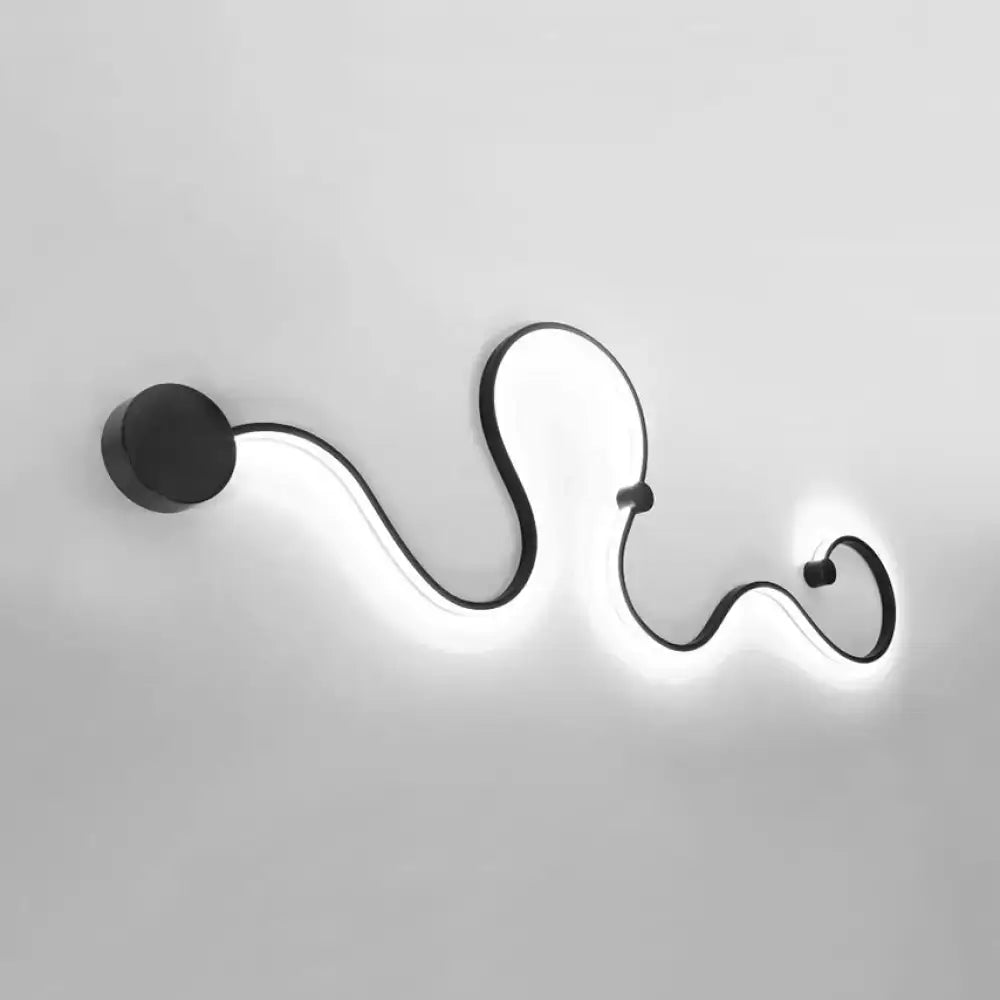 Black White Twist Sconce by Decorbites wall light with black frame and white glow on Tampa Home & Garden Store