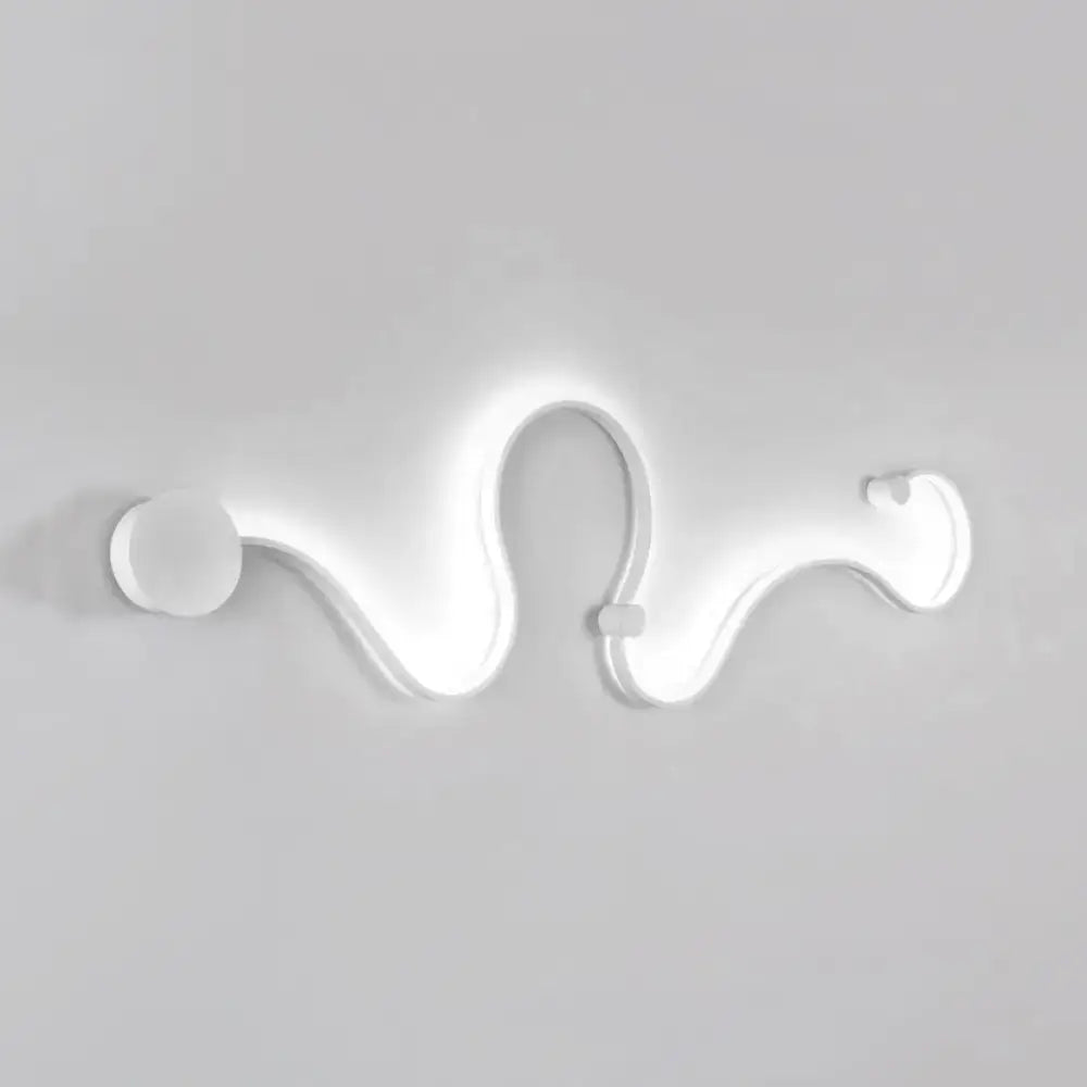 Black White Twist Sconce wall light with sculpted curved arms and soft backlit glow on Tampa Home & Garden Store