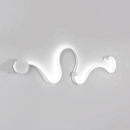Black White Twist Sconce wall light with sculpted curved arms and soft backlit glow on Tampa Home & Garden Store