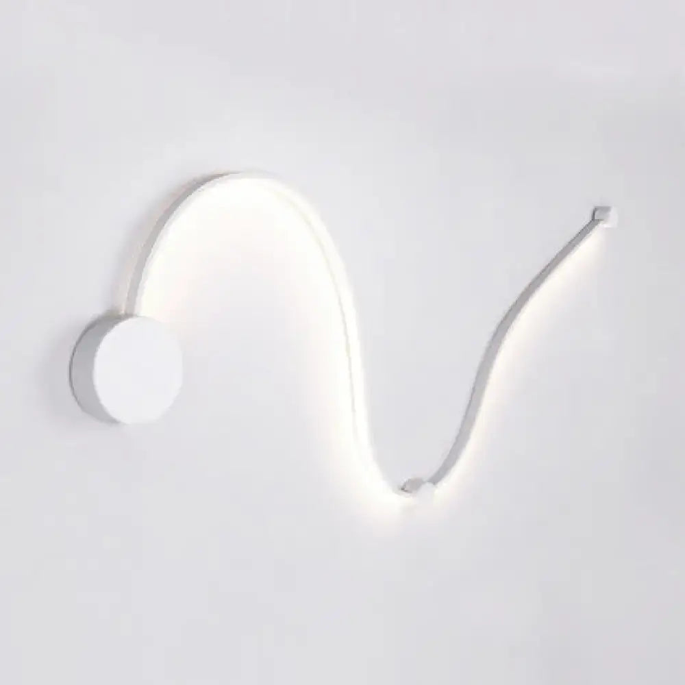 Black White Twist Sconce curved white LED wall light by Decorbites on Tampa Home & Garden Store