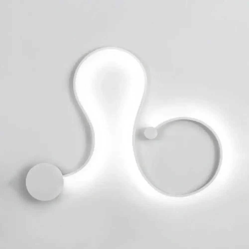 Black White Twist Sconce wall light, modern curved white finish by Decorbites on Tampa Home & Garden Store