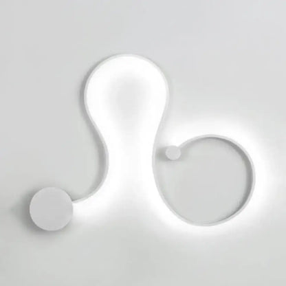 Black White Twist Sconce wall light, modern curved white finish by Decorbites on Tampa Home & Garden Store