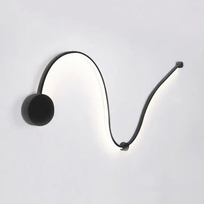 Decorbites Black White Twist Sconce wall light with curved black metal arm on Tampa Home & Garden Store