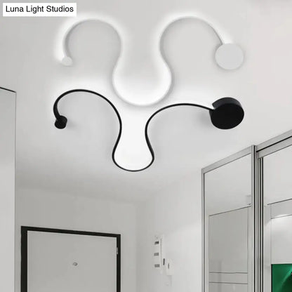 Black White Twist Sconce, Decorbites modern ceiling light with curved black arms on Tampa Home & Garden Store