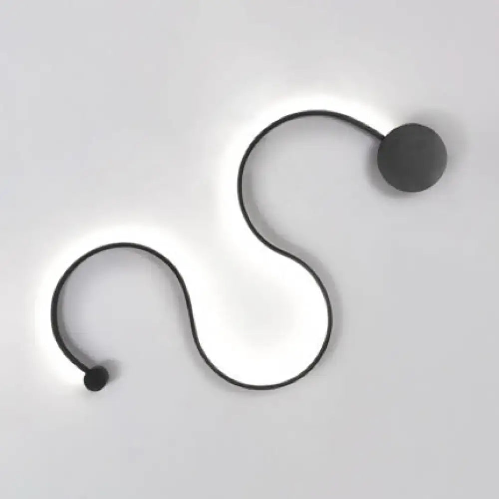 Black White Twist Sconce by Decorbites, modern curved wall light on Tampa Home & Garden Store