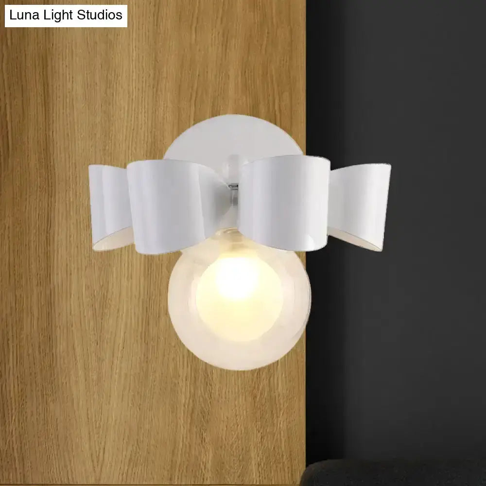 Contemporary white ceramic petal wall lamp with glass globe bulb by Decorbites on Tampa Home & Garden Store