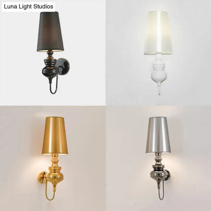 Contemporary tapered wall sconce in four finishes: black, white, gold, chrome Decorbites on Tampa Home & Garden Store