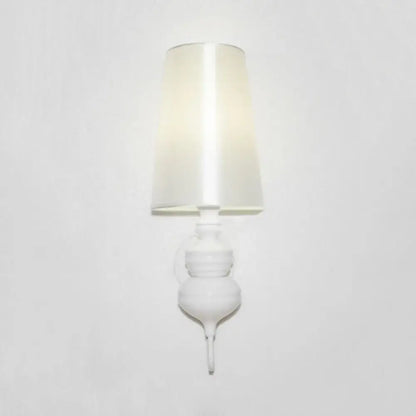 Contemporary white ceramic wall light with tapered white shade, E26/E27, Decorbites on Tampa Home & Garden Store