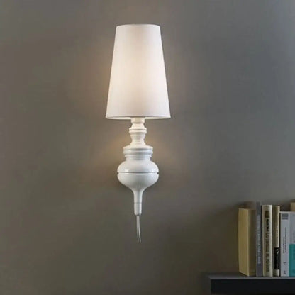 Contemporary white ceramic wall light sconce with tapered shade by Decorbites on Tampa Home & Garden Store