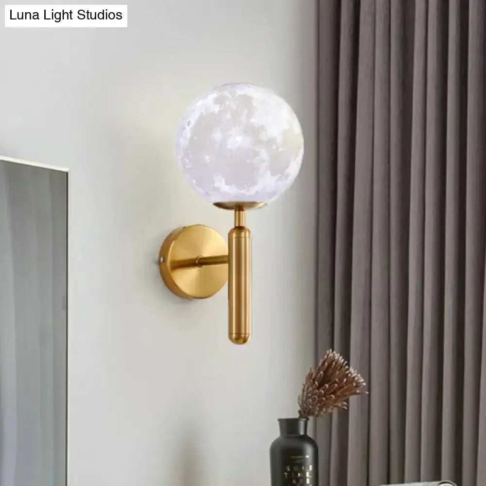 Contemporary white glass moon wall sconce Decorbites with gold brass mount for bedroom on Tampa Home & Garden Store