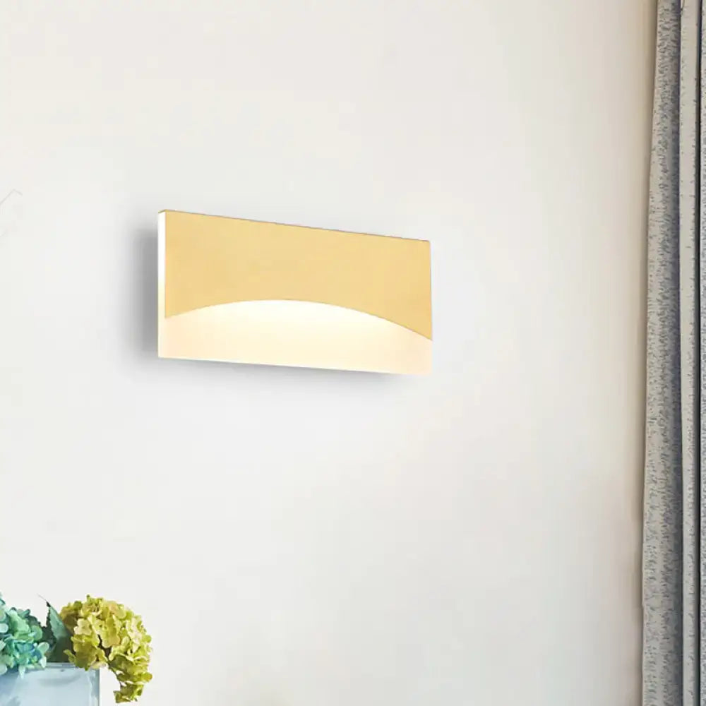 Gold white acrylic bedroom sconce with curved diffuser wall light by Decorbites on Tampa Home & Garden Store