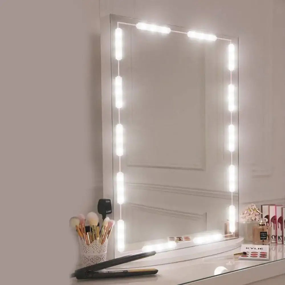 White LED vanity strip around a tall framed mirror, 118-inch length by Decorbites on Tampa Home & Garden Store
