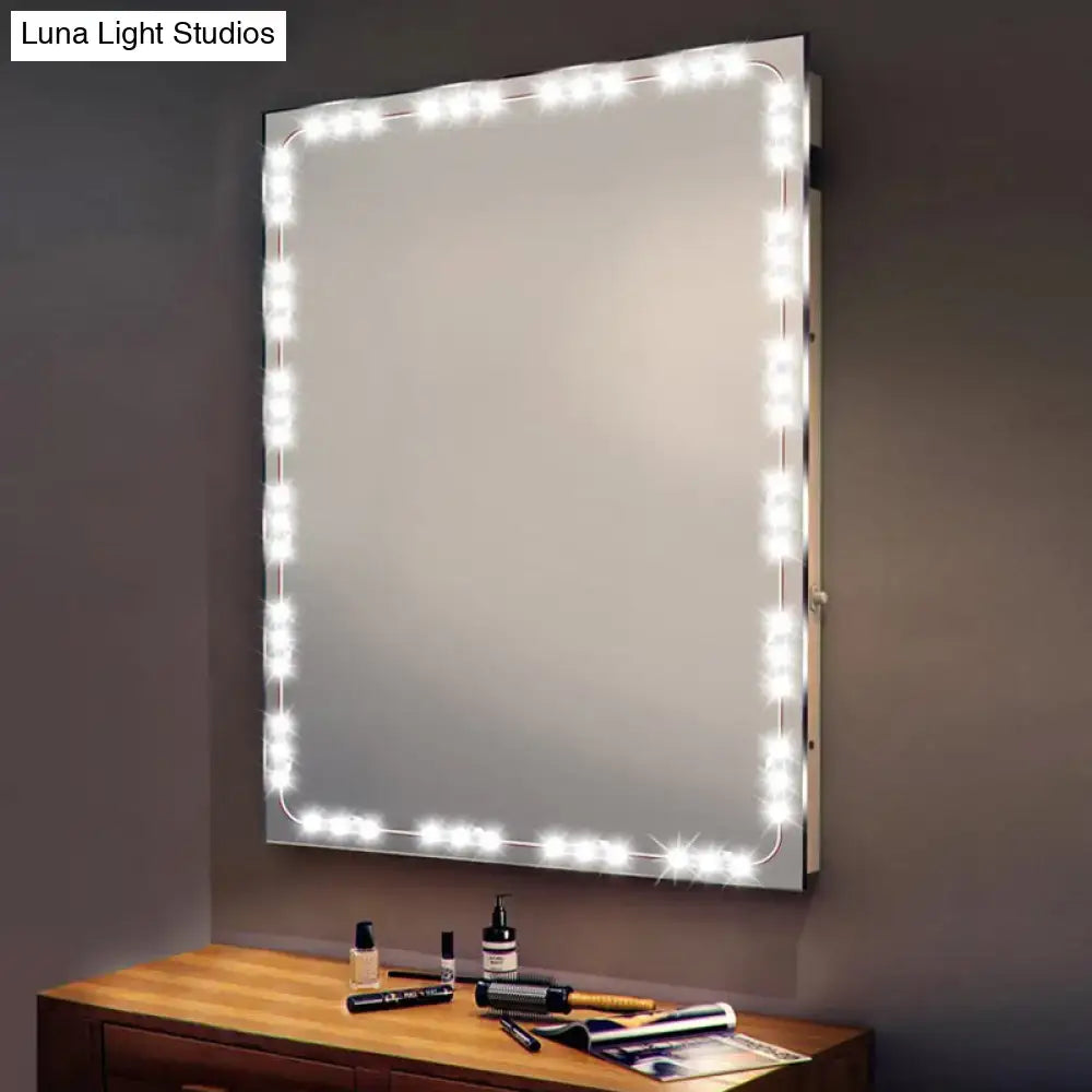 White LED Vanity Strip 118-inch length with around-edge lighting on a vanity mirror on Tampa Home & Garden Store