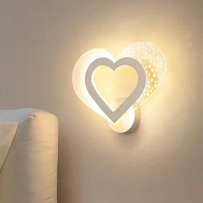 White Heart Wall Sconce with double heart design, warm white glow, wall mount Decorbites on Tampa Home & Garden Store