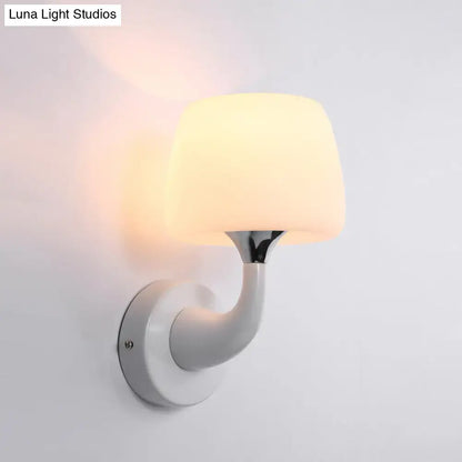 White Opal Glass Sconce by Decorbites with chrome mount on Tampa Home & Garden Store