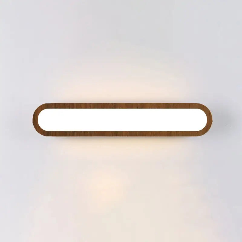Wood LED Elongated 25-Inch Vanity Light by Decorbites, warm wooden frame on Tampa Home & Garden Store