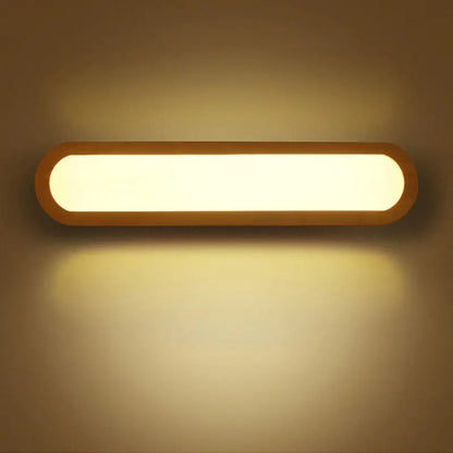 Wood LED Elongated 25-Inch Vanity Light Decorbites wood finish with warm white LED on Tampa Home & Garden Store