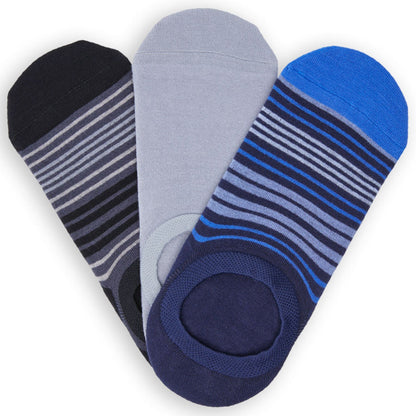 DeadSoxy Cool F21 No-Show Socks 3-Pack black striped, gray solid, blue striped footie socks on Tampa Home & Garden Store
