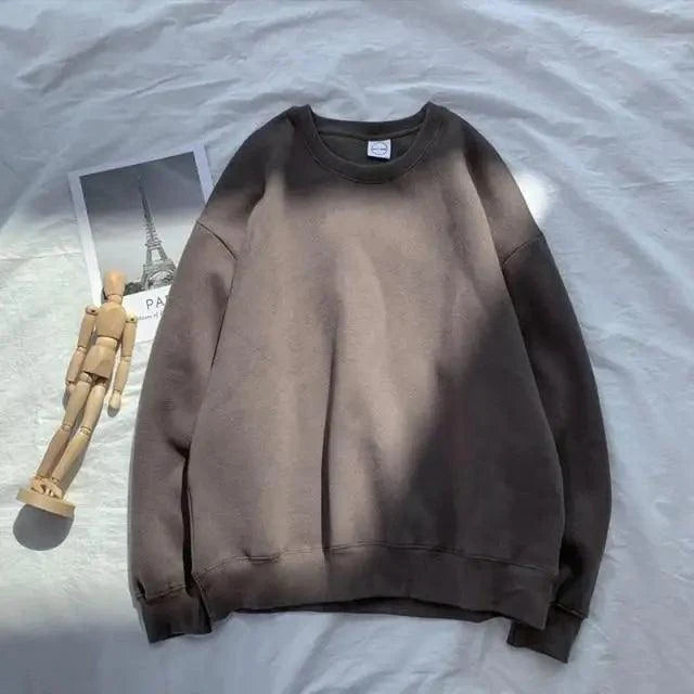 Pullover sweatshirt brown gradient with crew neck long sleeves Stevvex on Tampa Home & Garden Store