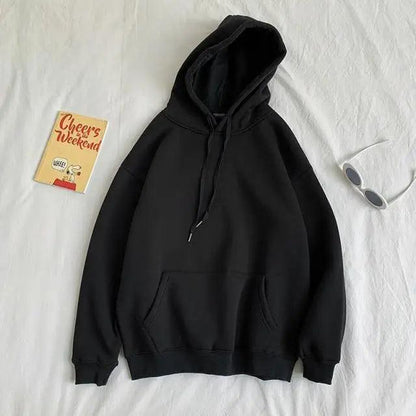 Stevvex black pullover hoodie sweatshirt with kangaroo pocket and drawstring hood on Tampa Home & Garden Store