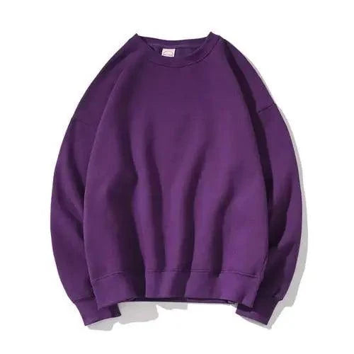 Sweatshirt Stevvex purple solid crewneck pullover, long sleeve casual style on Tampa Home & Garden Store
