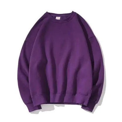 Sweatshirt Stevvex purple solid crewneck pullover, long sleeve casual style on Tampa Home & Garden Store